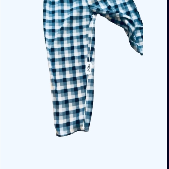 Club Room fleece pajama pants plaid elastic adjustable strap blue white Men L - Picture 7 of 11